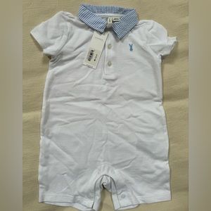 Janie and Jack Bunny Polo Romper - Size 12-18 months